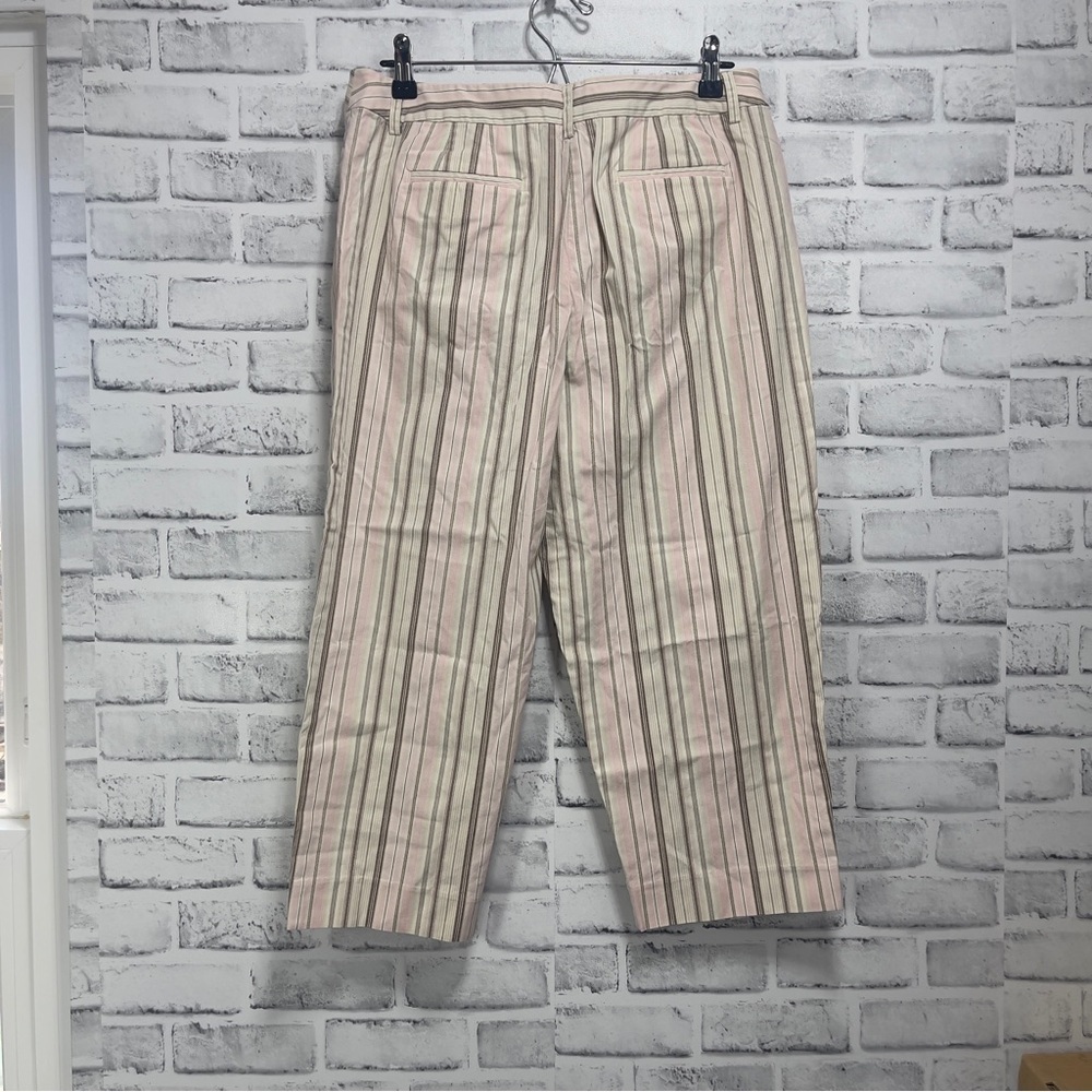 Liz Claiborne Audra Petite Belted Stripped Crop Pants 4P - Picture 9 of 13
